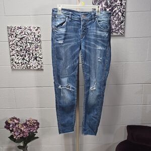 Silver Jeans Distressed Skinny Jeans - Blue